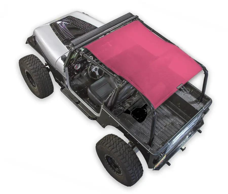 Sun Shade for Jeep Wrangler YJ (1987–1996) by SpiderWebShade, pink solid shade top