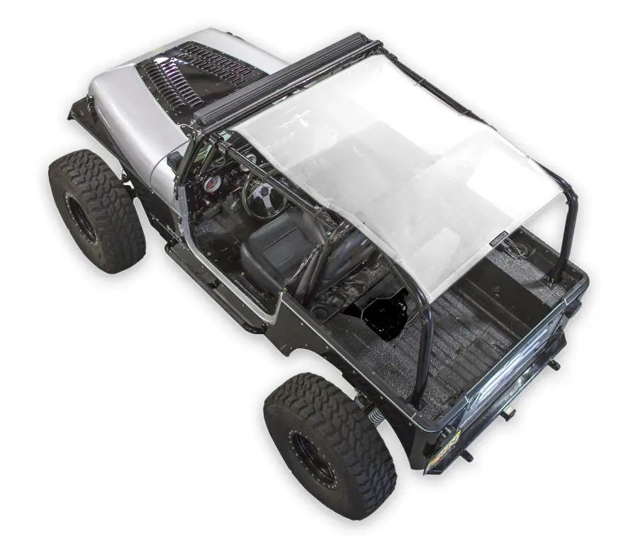 SpiderWebShade Sun Shade top for Jeep Wrangler YJ (1987–1996), solid color vehicle shade