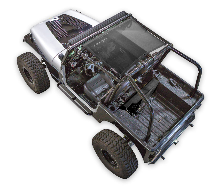 Jeep Wrangler YJ Sun Shade (1987–1996) solid color shade top by SpiderWebShade
