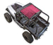 Sun shade for Jeep Wrangler YJ by SPIDERWEBSHADE, magenta solid color shade top
