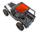 Sun Shade for Jeep Wrangler YJ by SPIDERWEBSHADE, orange solid color shade top (1987–1996) mounted on roll cage