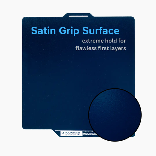 Numakers IceGrip Build Plate with satin blue surface for 3D printer print beds.