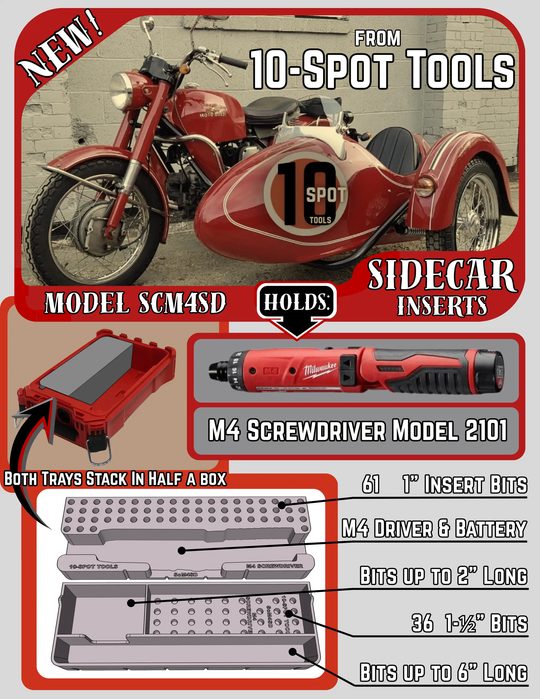 Packout SideCar Insert for M4 Screwdriver (ScM4SD) - 10-Spot Tools