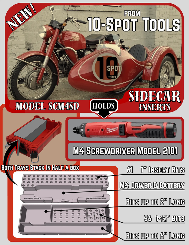 Packout SideCar Insert for M4 Screwdriver (ScM4SD) - 10-Spot Tools