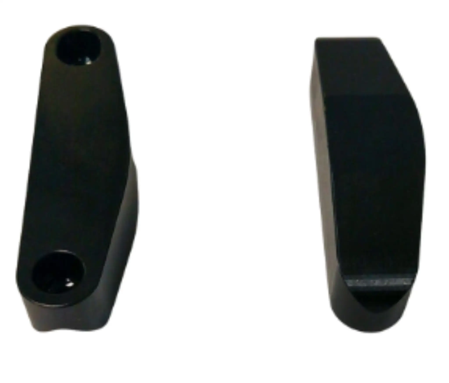 Power Driven Diesel Billet Tool-Steel Valve Bridges 01-16 Duramax; two black valve bridges shown from ends