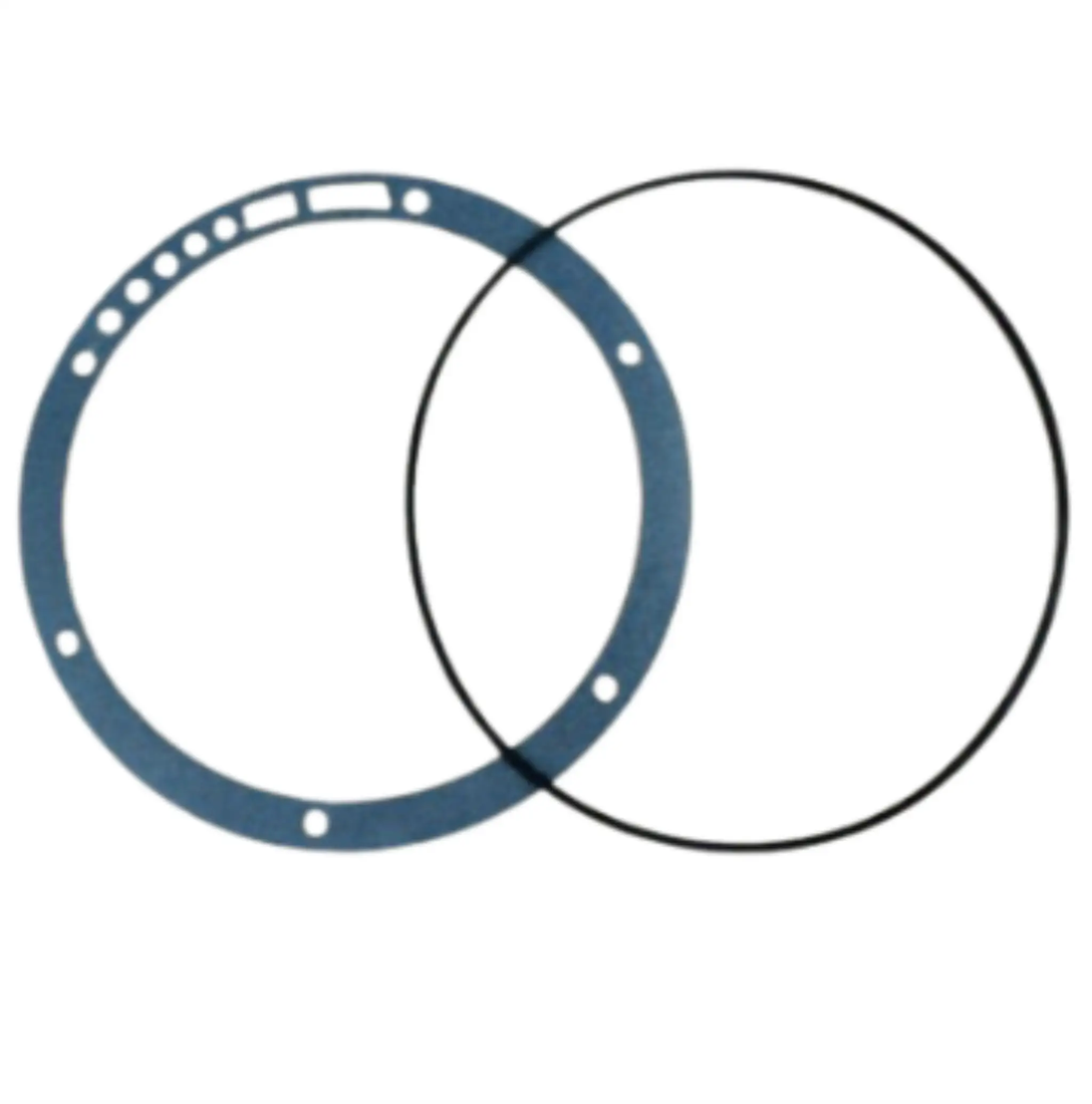 Power Driven Transmission Pump Gasket and O-Ring, blue perforated gasket with black O-ring