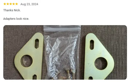 4Link4WD Master Gear Setup Tool Kit: two green brackets with mounting holes and hardware bag
