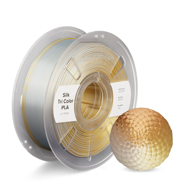 Numakers Silk Tri-Color PLA filament spool for 3D printers