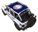 Sun shade top for Jeep Wrangler JLU 4-Door, printed blue shade featuring Virginia state seal by SPIDERWEBSHADE