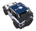 SpiderWebShade sun shade for Jeep Wrangler JL 2-Door with blue SC flag print top