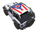 SpiderWebShade Sun Shade for Jeep Wrangler JL 2-Door; stock printed top with flag motif