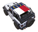SpiderWebShade sun shade for Jeep Wrangler JL 2-Door, stock printed top with North Carolina flag design