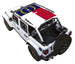 Sun shade SpiderWebShade for Jeep Wrangler JLU 4-Door with flag-print top