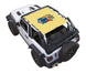 Sun shade for Jeep Wrangler JL 2-Door by SpiderWebShade, beige stock-printed crest design