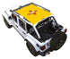 Sun Shade for Jeep Wrangler JLU 4-Door by SpiderWebShade; yellow stock-printed shade top
