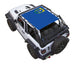 Sun Shade for Jeep Wrangler JL 2-Door; SPIDERWEBSHADE blue stock printed shade top with logo