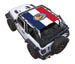Sun Shade by SPIDERWEBSHADE for Jeep Wrangler JL 2-Door; flag-print top