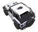 Sun shade top for Jeep Wrangler JL 2-Door (2018–2026) with stock printed emblem by SpiderWebShade