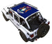 Sun Shade SPIDERWEBSHADE for Jeep Wrangler JLU 4-Door; blue printed shade top on roof