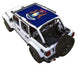 Sun Shade SPIDERWEBSHADE for Jeep Wrangler JLU 4-Door; blue printed shade top on roof