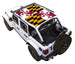 Sun shade top for Jeep Wrangler JLU 4-Door by SPIDERWEBSHADE featuring Maryland flag print.