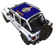 Sun Shade for Jeep Wrangler JLU 4-Door by SPIDERWEBSHADE; blue printed shade top with Kansas flag design