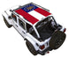 Sun shade for Jeep Wrangler JLU 4-Door by SPIDERWEBSHADE, flag-print top