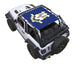 Sun Shade SpiderWebShade for Jeep Wrangler JL 2-Door, navy blue printed crest design