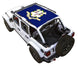 Sun shade SpiderWebShade for Jeep Wrangler JLU 4-Door (2018–2026), blue printed roof-top design