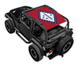 SPIDERWEBSHADE Sun Shade Top for Jeep Wrangler TJ (1997–2006), red with Arkansas flag print