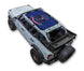 Ford Bronco Sun Shade stock printed top in blue with eagle motif installed on roof