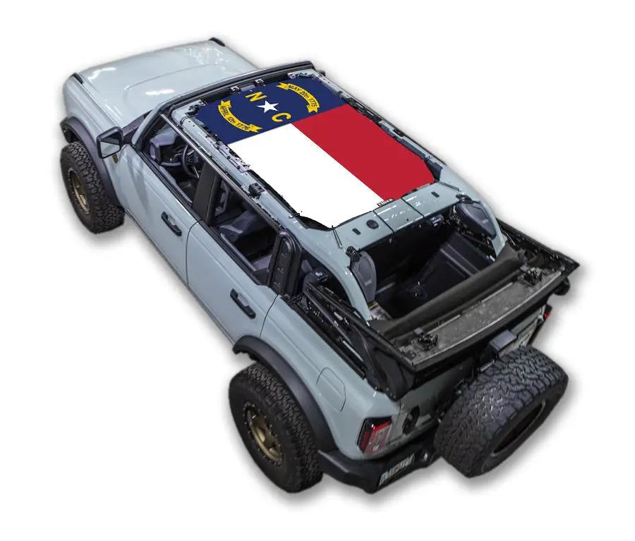 SPIDERWEBSHADE sun shade for Ford Bronco (2021–2026) with flag-print top