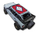 Sun shade for Ford Bronco (2021–2026) by SpiderWebShade; red printed top with Arkansas flag design
