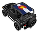 SPIDERWEBSHADE Sun Shade Top for Jeep Wrangler TJ (1997–2006) with Colorado flag print.