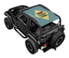 Sun shade for Jeep Wrangler TJ by SPIDERWEBSHADE, teal printed flag design