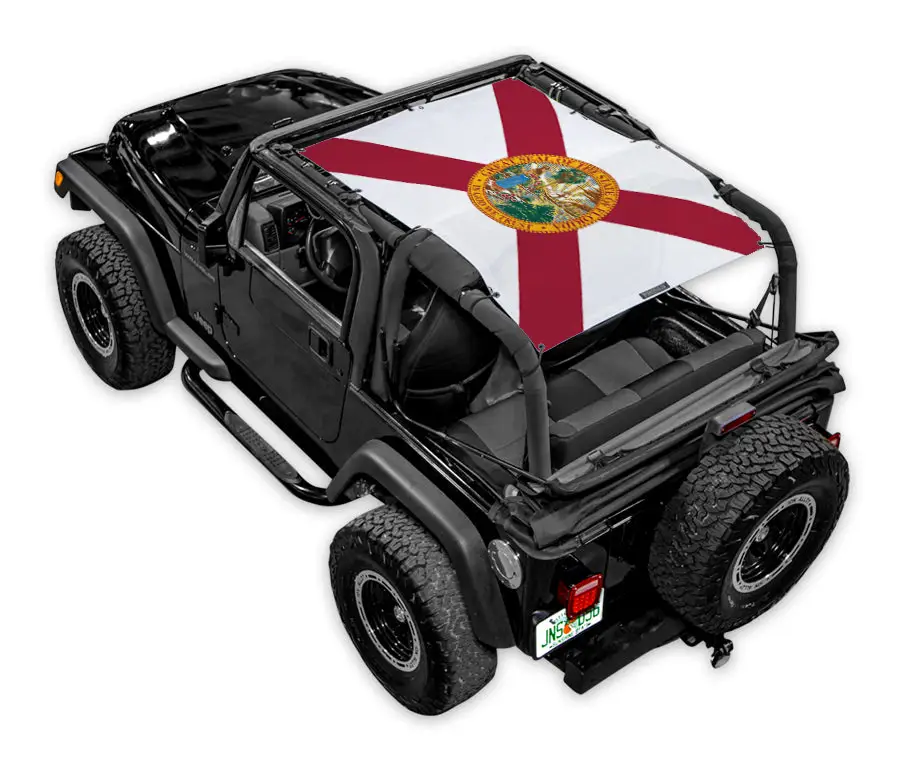 SPIDERWEBSHADE Sun Shade for Jeep Wrangler TJ with Florida flag print