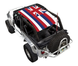 Sun Shade for Jeep Wrangler LJ (2004–2006) by SPIDERWEBSHADE with Hawaii flag print