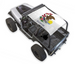 SPIDERWEBSHADE sun shade top for Jeep Wrangler YJ (1987–1996) with Illinois emblem; silver printed fabric