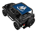 Sun shade for Jeep Wrangler TJ (1997–2006) by SPIDERWEBSHADE; blue printed shade top on roll bar