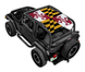 Sun shade top for Jeep Wrangler TJ (1997–2006) by SPIDERWEBSHADE with Maryland flag print.