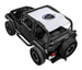 Sun Shade top for Jeep Wrangler TJ (1997–2006) by SpiderWebShade, white printed shade with emblem.