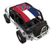 SPIDERWEBSHADE Sun Shade for Jeep Wrangler LJ (2004–2006) with Confederate flag print