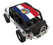Sun shade SpiderWebShade for Jeep Wrangler LJ (2004–2006) with Missouri state flag print.