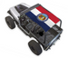 Sun shade for Jeep Wrangler YJ by SpiderWebShade with red, white, and blue flag print