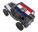Sun shade for Jeep Wrangler YJ by SpiderWebShade with red, white, and blue flag print