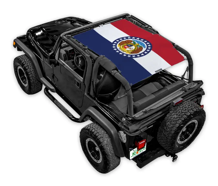 SpiderWebShade Sun Shade for Jeep Wrangler TJ (1997–2006), Missouri flag print