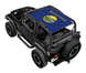 Sun shade for Jeep Wrangler TJ (1997–2006) by SpiderWebShade, blue with Montana flag print