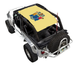 Sun Shade for Jeep Wrangler LJ (2004–2006) by SpiderWebShade; tan stock printed shade top.