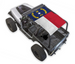 Sun shade top for Jeep Wrangler YJ (1987–1996) with printed flag design