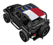 Sun shade SpiderWebShade for Jeep Wrangler TJ 1997–2006 with flag print top